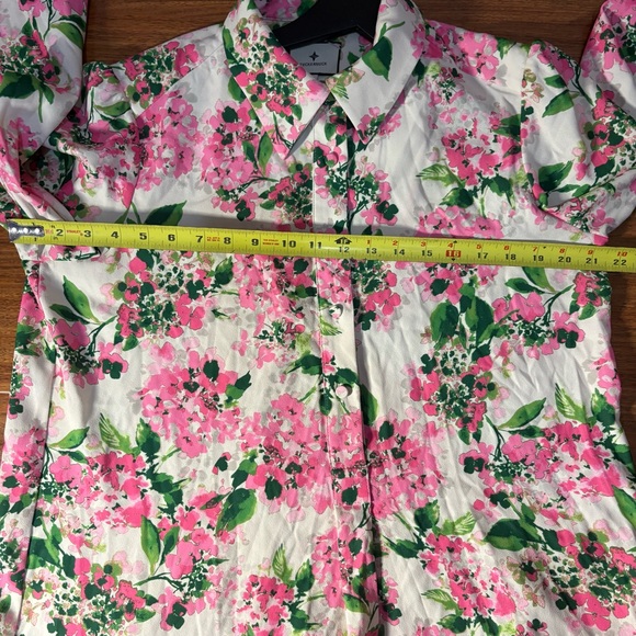 Tuckernuck Floral Shirt Dress Ruffle Hem Size L - Picture 10 of 10